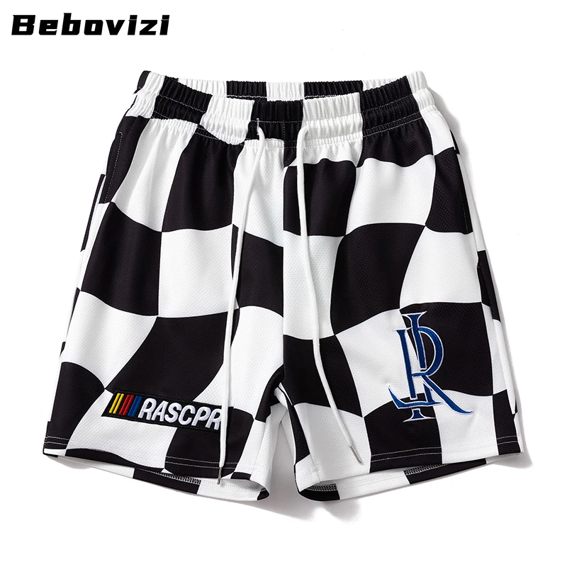 

Checkered Pattern Letter Embroidery Shorts - Stylish Beachwear, Breathable & Comfortable, Perfect for Summer! Shorts Men