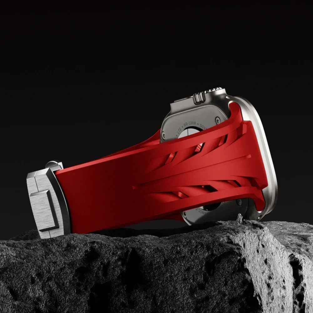 Cut To Size Silicone Strap for Apple Watch Ultra 1 2 49mm 10 46mm Premium Silicone Band for Iwatch Series 9 8 7 6 5 Se 45mm 44mm