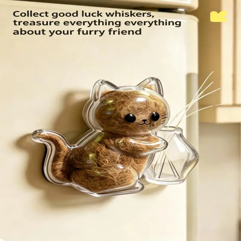 Home Decor Transparent Acrylic Pet Fur Storage Magnet with Cute Design