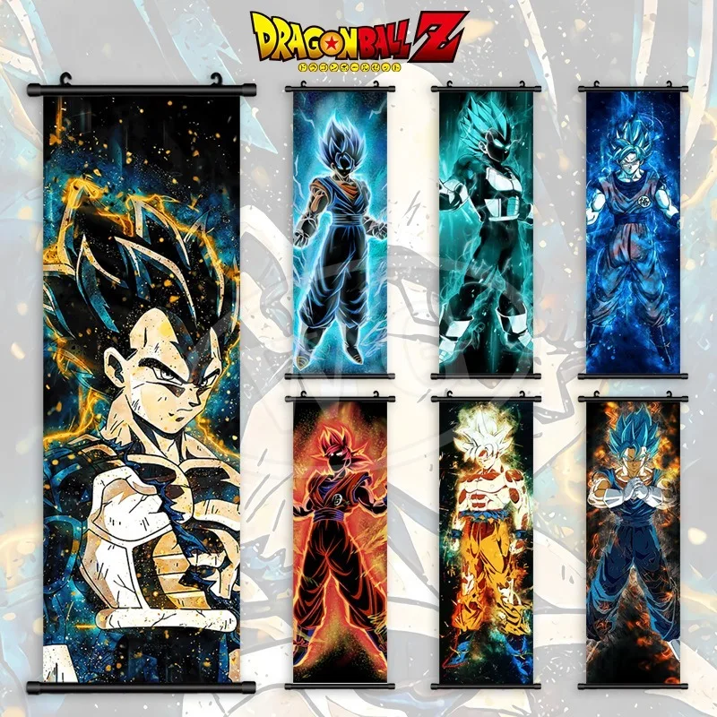 Dragon Ball Z anime Super Saiyan Goku poster HD hanging scroll painting room bedroom decoration painting hanging painting
