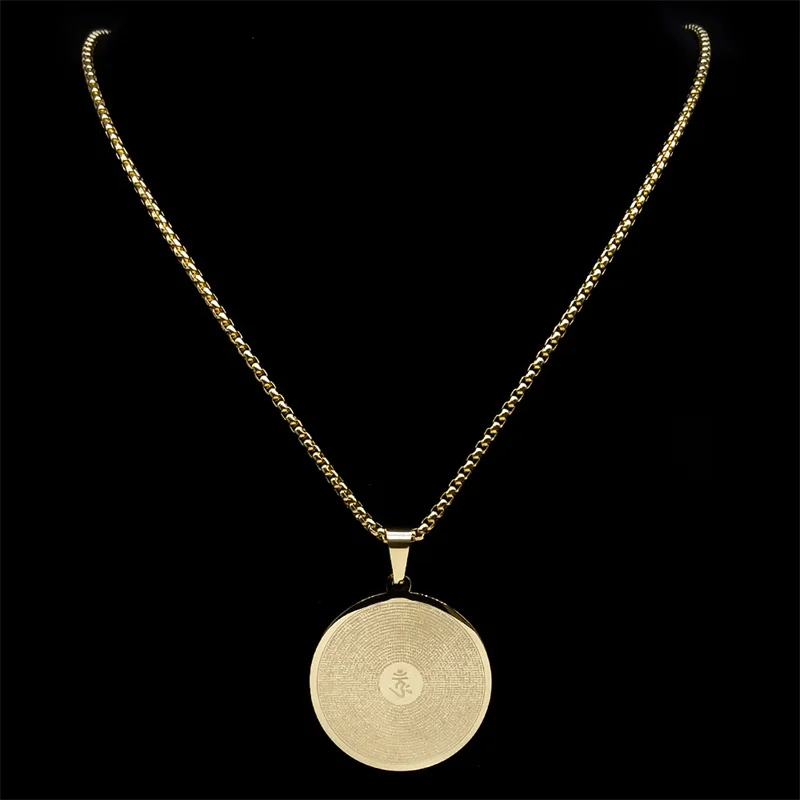 البوذية بوديساتفا شورانجاما تعويذة ميدالية القلائد للرجال النساء الفولاذ المقاوم للصدأ Om التأمل شفاء سلسلة مجوهرات NZZZ553