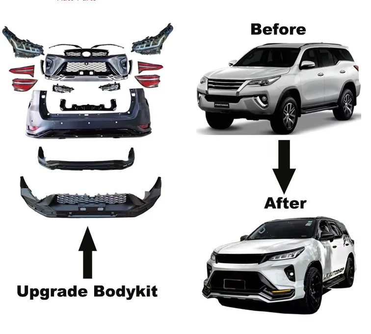 

YO TA Front & Rear Bumper & Grille Side Upgrade for 2015-2020 for Fortuner to 2021 Gr Sport Fortuner New Condition