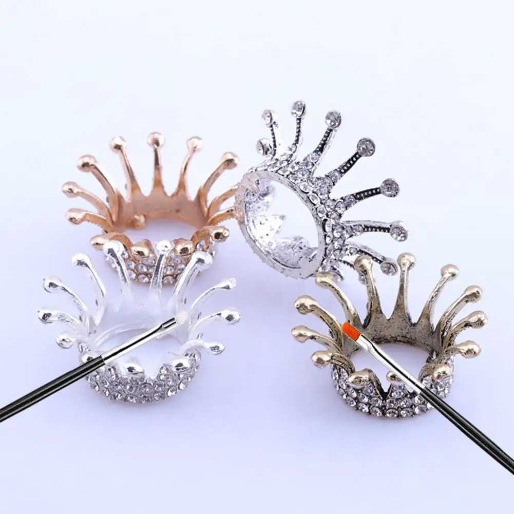 Crown Shape Diamond Pen Brush Holder Nail Art Painting Brush Holder Nail Brush Rack Painting Pen Rest Holder Salon UV Pen Holder