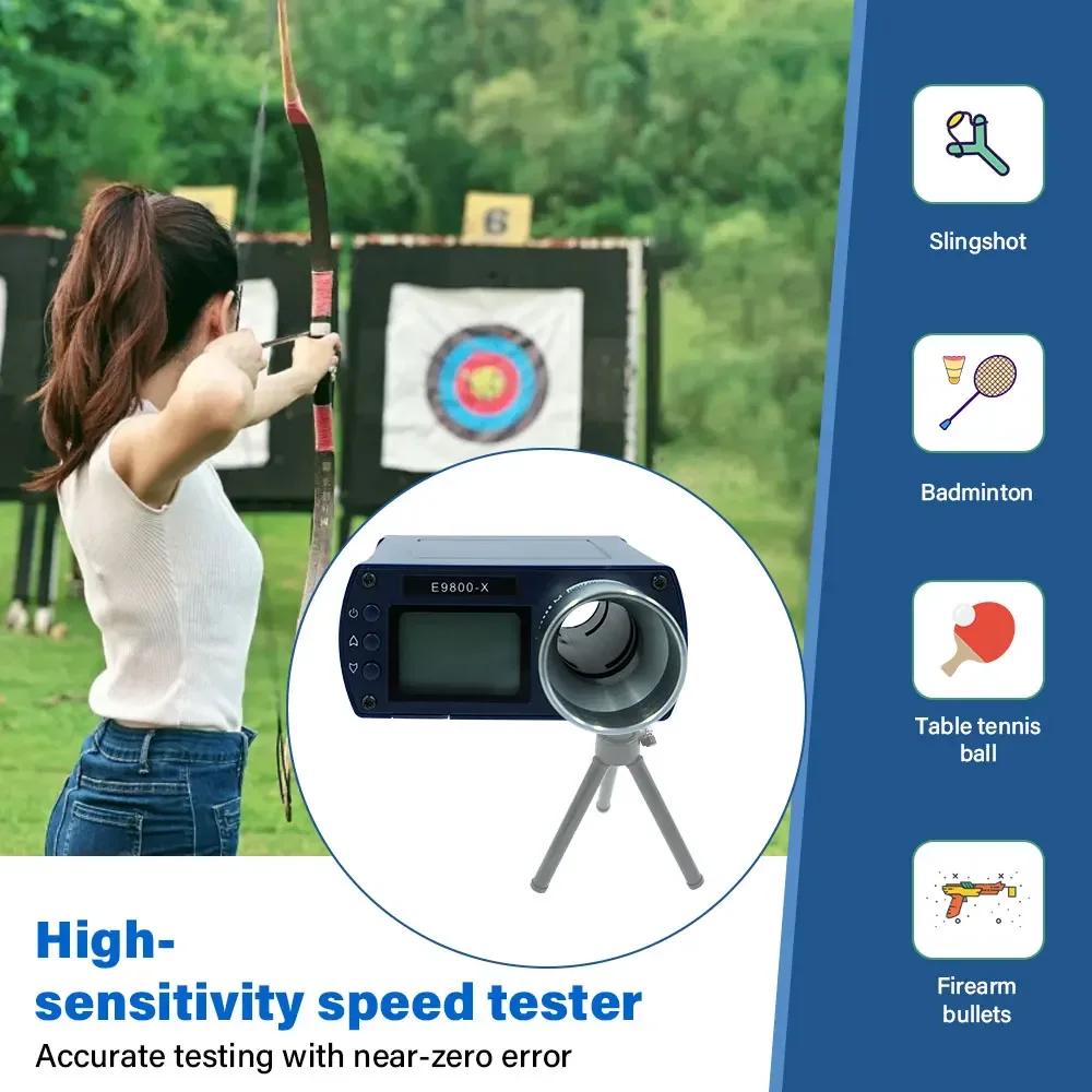 Nowy Chronograf do Pomiaru Prędkości Strzałów Chronograf Strzelecki LCD Chronoskop E9800-X Tester Prędkości