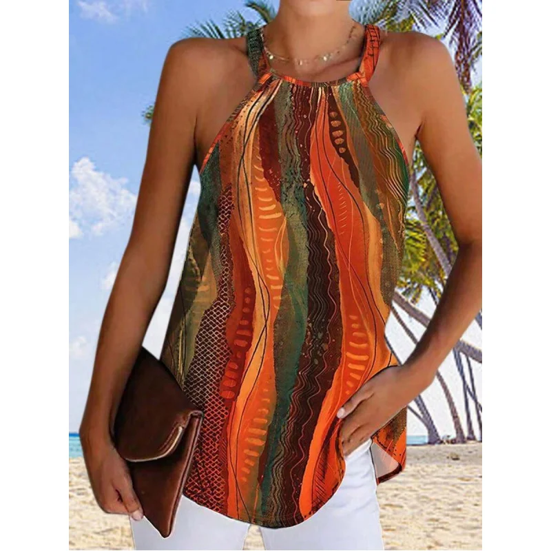 Spring/Summer Fashionable Floral Print Sleeveless Dress, Lightweight & Elegant, Versatile Casual