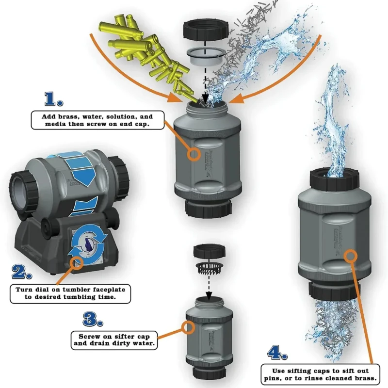 Frankford Platinum Series Rotary Tumbler With-Liter Capacity, Viewing Lids, And Auto Shut-Off Reloading