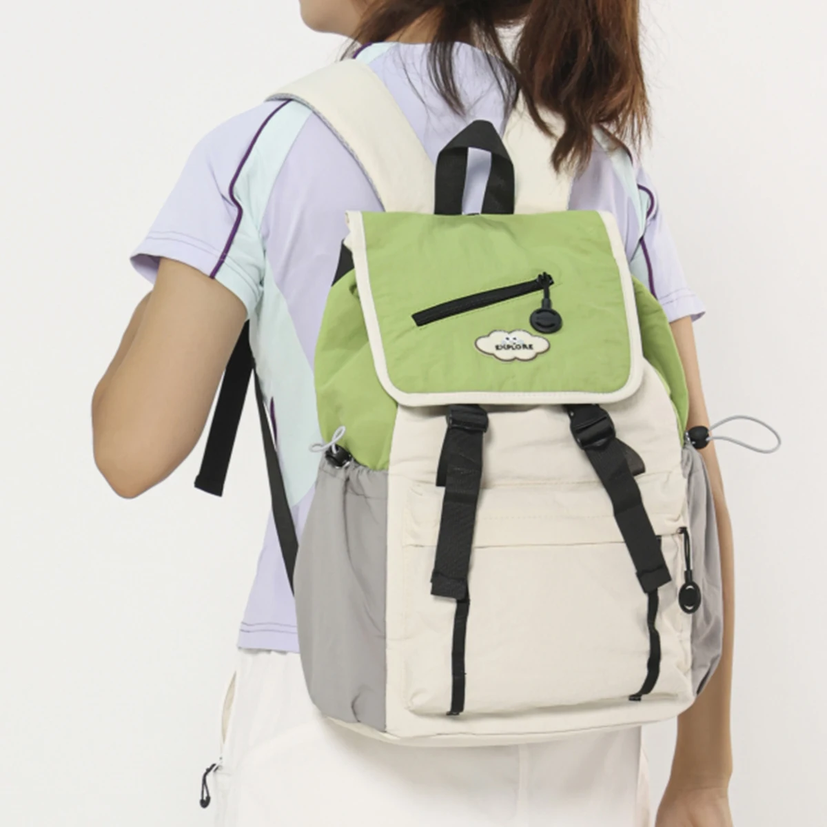 2026 Neuer Stil Rucksack Computertasche für Damen, Einfacher und Stilvoller Outdoor-Pendler-Rucksack, Lässige Großraumige Oxford-Stoff Studenten-Reisetasche