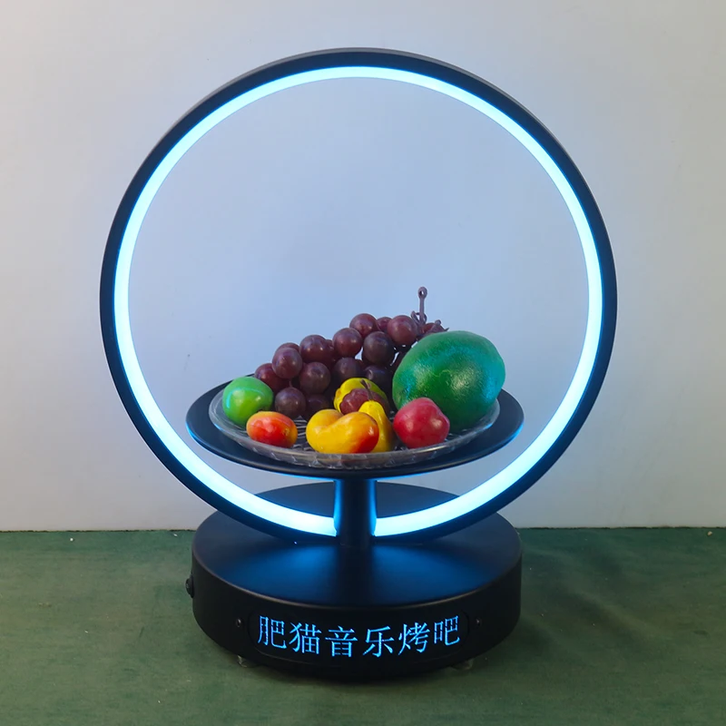 

Creative LED Luminous Fruit Tray Rack Stainless Steel Art Design Rechargeable for Bar And KTV