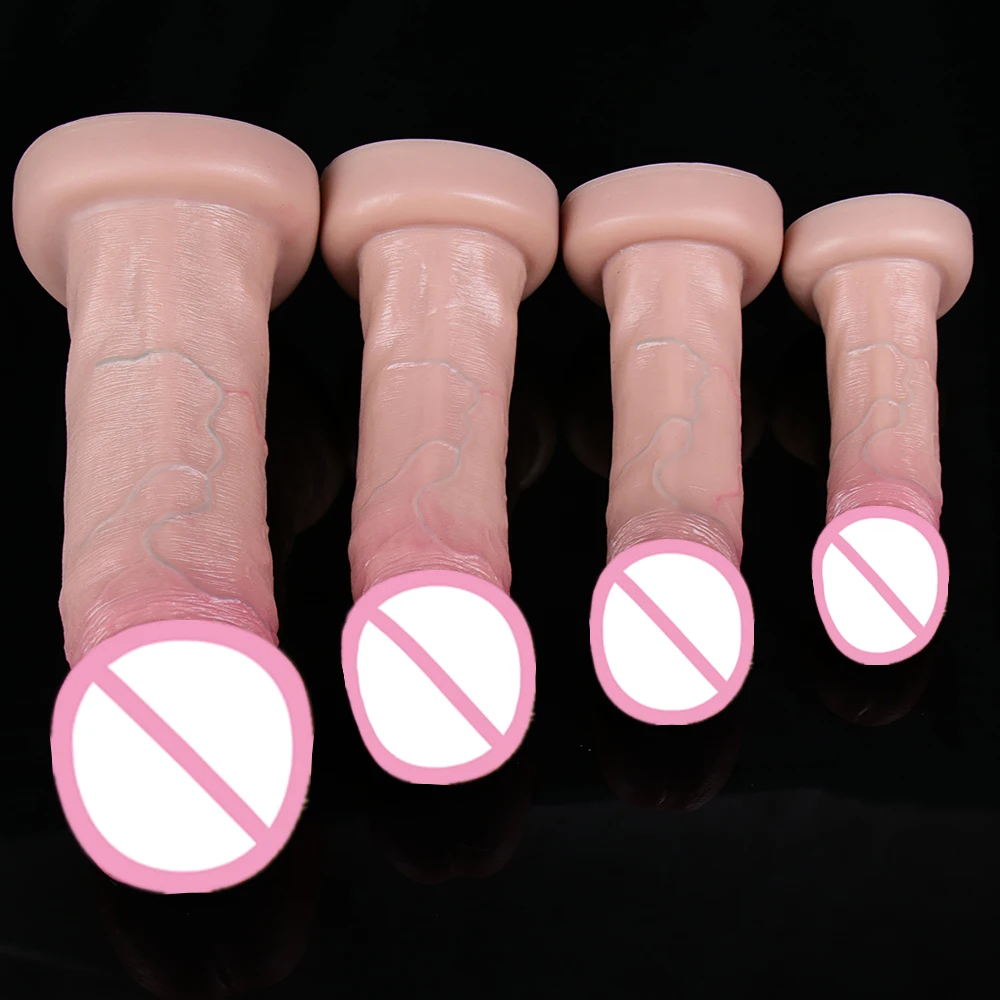 Ultra Simulation Soft Big Glans Dildo Realistic Penis Lifelike Dick Anal Plug Suction Cup Thrusting Sex Toys For Woman Gay 18+