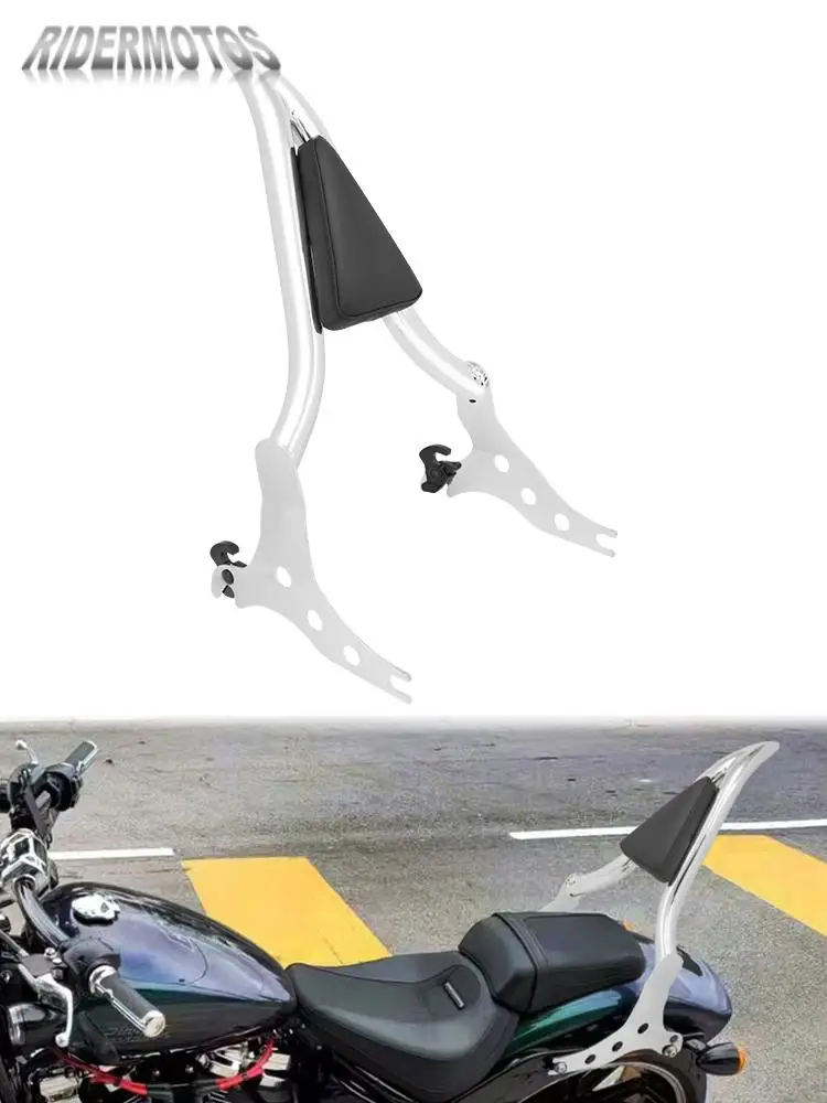 Motorbike Rear Sissy Bars Backrest Motorcycle Back Rest Passenger Pad Detachable For Harley Fat Boy FLFBS Breakout 2018-2023