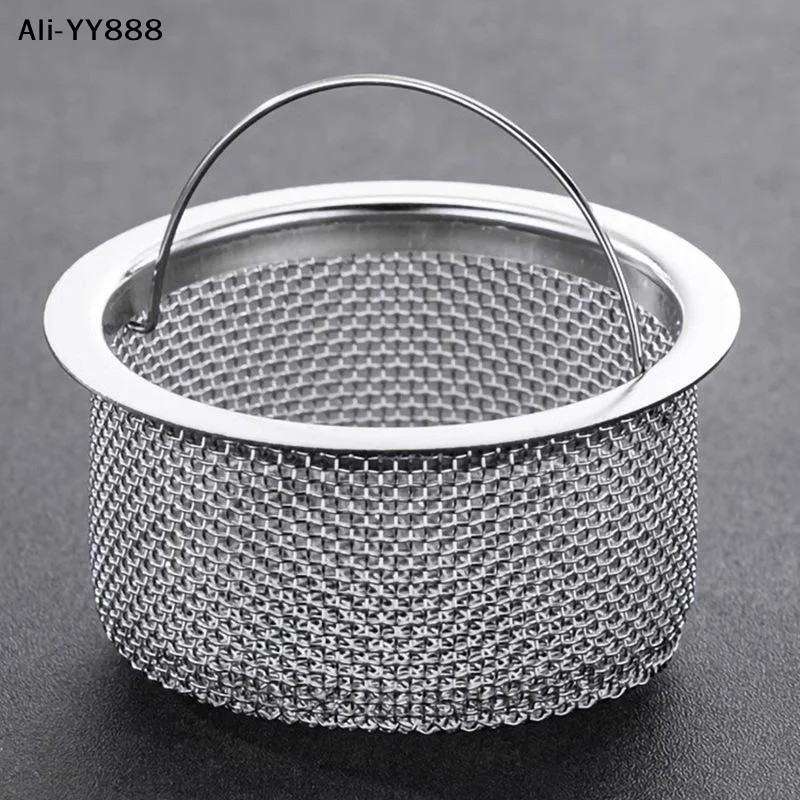 【Ay】Stainless Steel Kitchen Sink Drain Strainer Fine Mesh Easy Lift Handle Prevents Food Waste Clogging Pipes For Daily Use