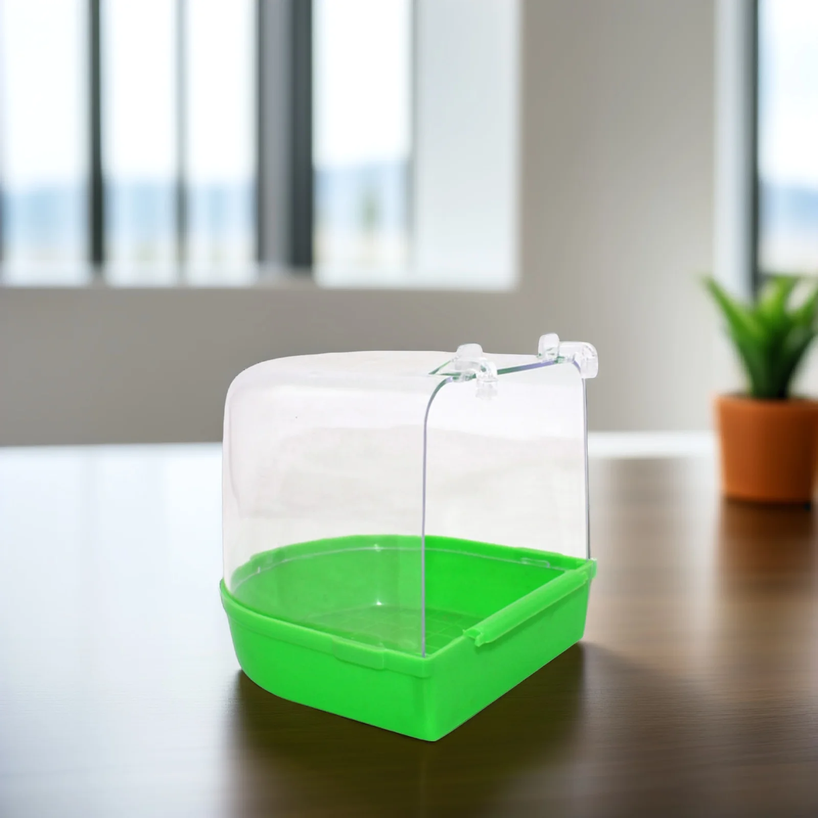 

Parrot Tub Bird Bath Cage for Small Birds Ecofriendly Non Toxic Plastic Covered Bathtub Accessories Bath Cage for Canary