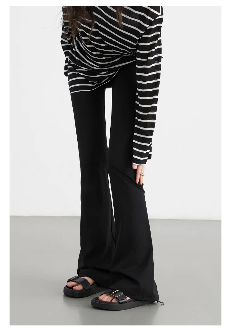 CHIC VEN Women Long Pants Slim New High Waisted Elastic Casual Pant Female Black Flared Trousers Yoga Clothing Autumn 2026