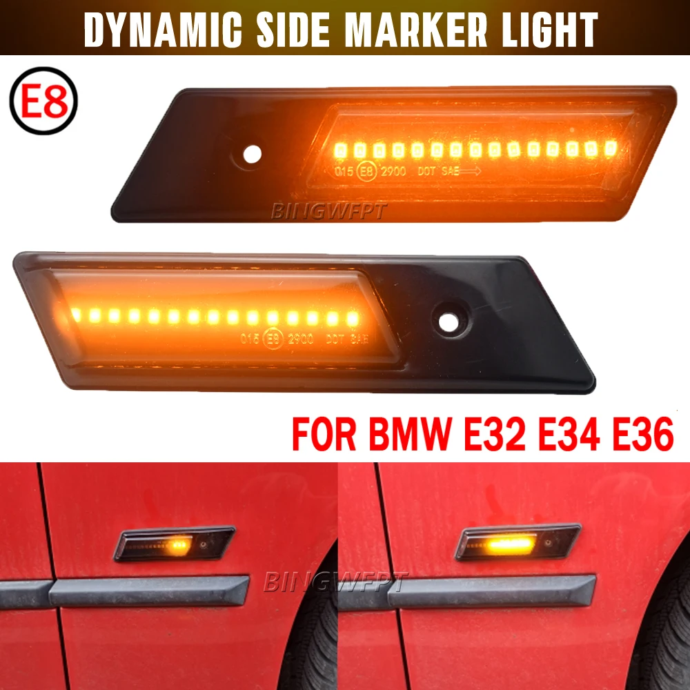 

1 пара подходит для BMW E32 E34 E36 1990-1996 M3 M5 3 5 7 SERIES динамические светодиодные автомобильные боковые габаритные огни повторителя сигнальные огни