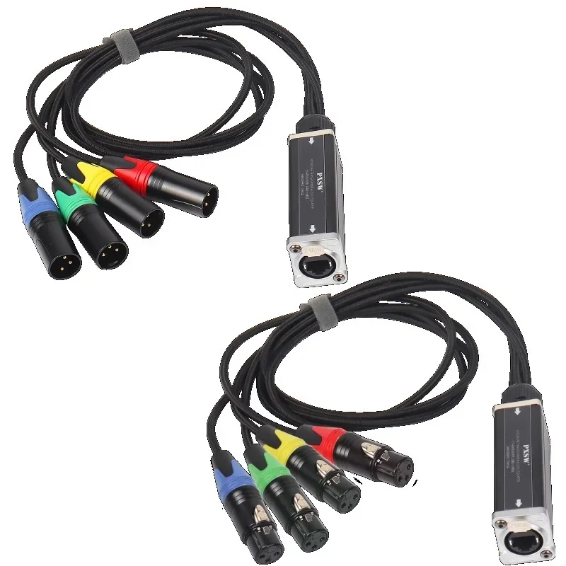 

Male/Female Network Converter RJ45 CAT5/6 With Shielded to 4 Channel 3Pin XLR Connector Multi Network Receiver Cable for Speaker