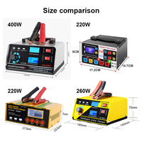 High Power Fully Automatic Car Battery Charger Trickle Smart Pulse Repair Charging for Car SUV Truck Boat AGM GEL Battery 12V24V