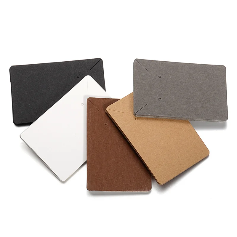 50pcs/lot Kraft Paper Jewelry Display Cards Earrings Necklaces Pendant Packaging Cardboard Hang Tag Card 6*9cm