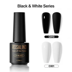 ROSALIND-esmalte de uñas en blanco y negro, Gel craquelado para barniz UV, Base semipermanente, capa superior, arte de uñas, más de 100 colores