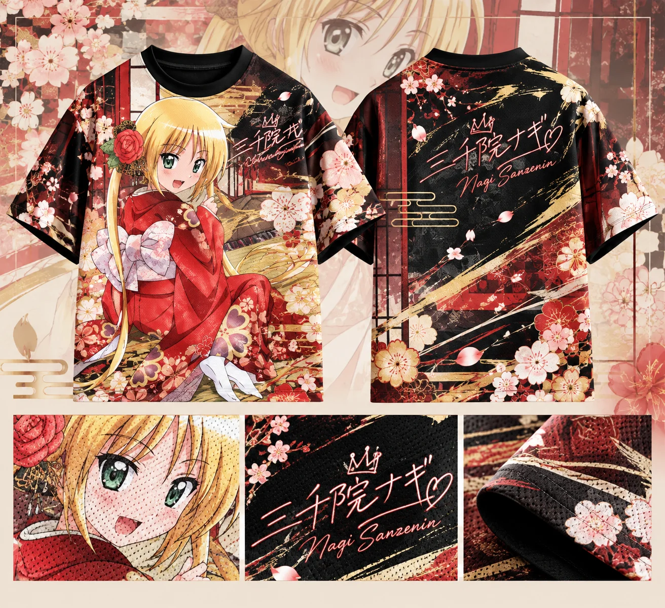 Hayate the Combat Butler Nagi Sanzenin All‑Over Print T‑Shirt, Anime Cosplay Streetwear, Unisex Casual Tee for Men Women