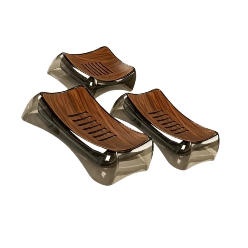 Low-Profile Soap Holder with Ventilated for base Structure PET Soap Rack Promoting Air Circulation and Reduced Moisture