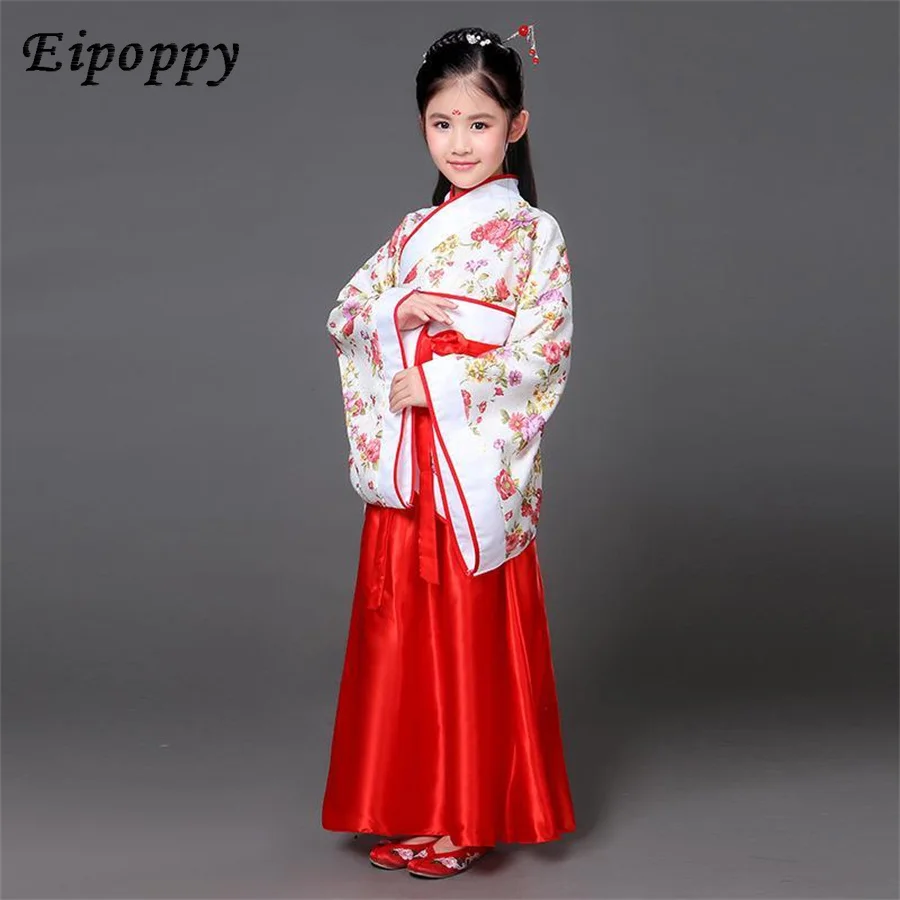 Altes chinesisches Kostüm Kinder Kind sieben Fee Hanfu Kleid Kleidung Volkstanz Leistung chinesisches traditionelles Kleid für Mädchen