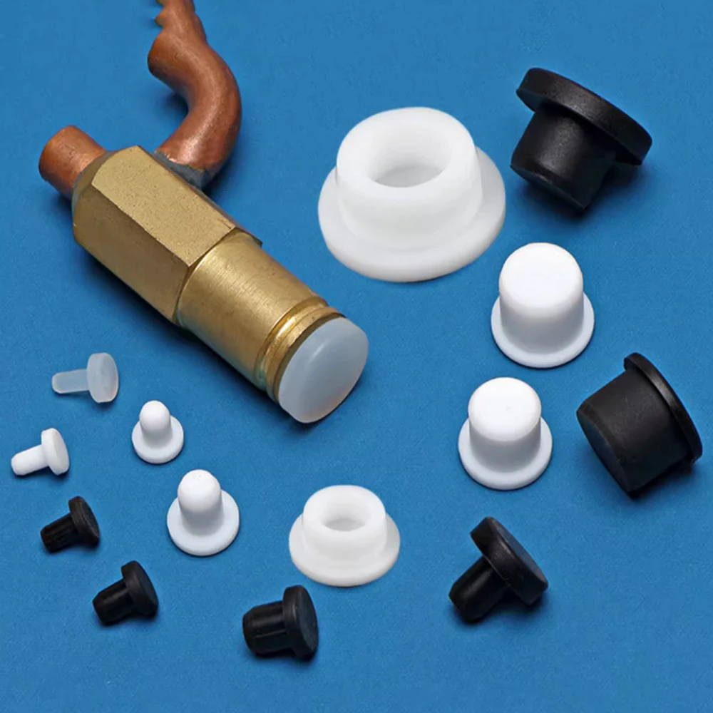 

10-100Pcs 2.5mm-4mm Silicone Plug Rubber Stopper T-plug Hole Plug pad Anti-collision Plug Head Rubber Plug Black/White