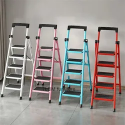 Multifunctional Kitchen Step Stool Safety Folding Ladders Carbon Steel Thickened Indoor Herringbone Stair Telescopic Ladder Z