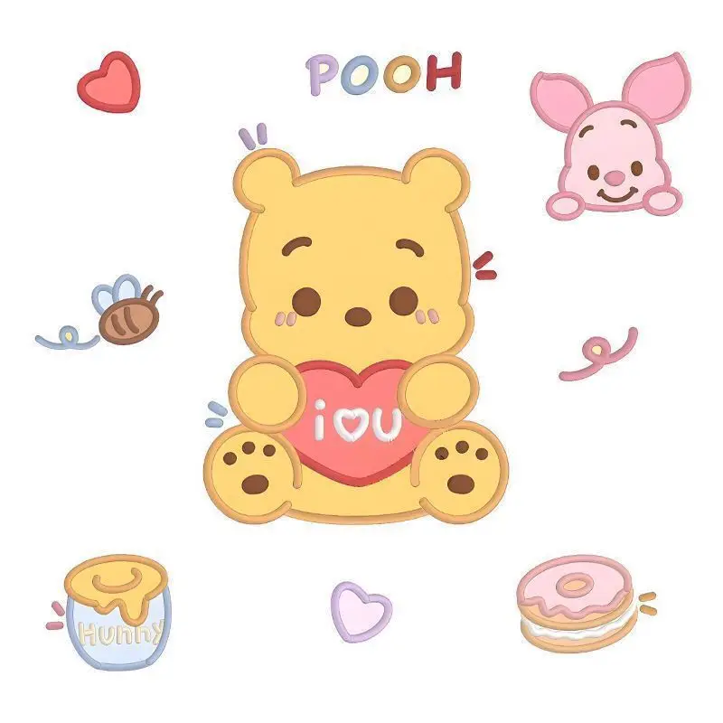 Disney Pooh Bear dibujos animados lindos pegatinas impermeables decoradas maleta para portátil tazas de agua decoradas regalos para niños y niñas.