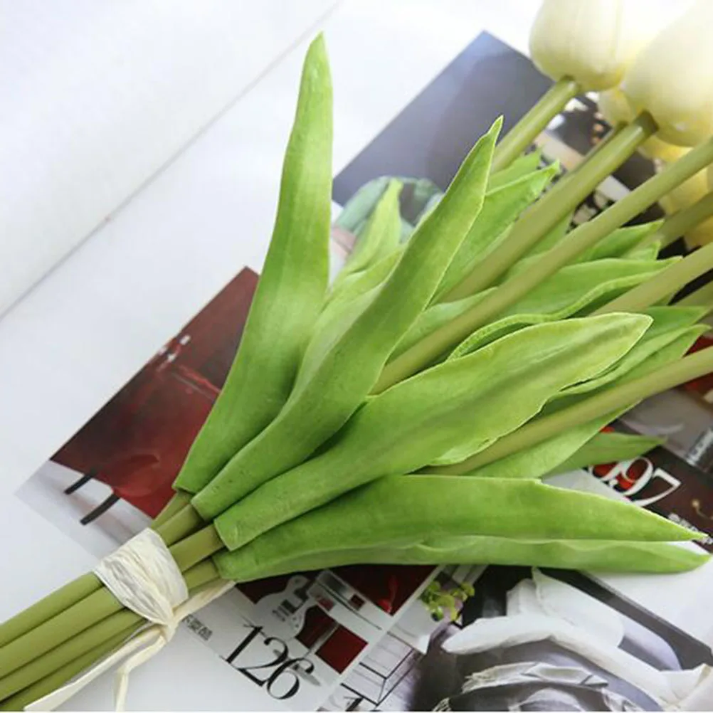 

Artificial Flower Faux Tulips Flowers Fake for Wedding Artifical Rose Red Outdoors