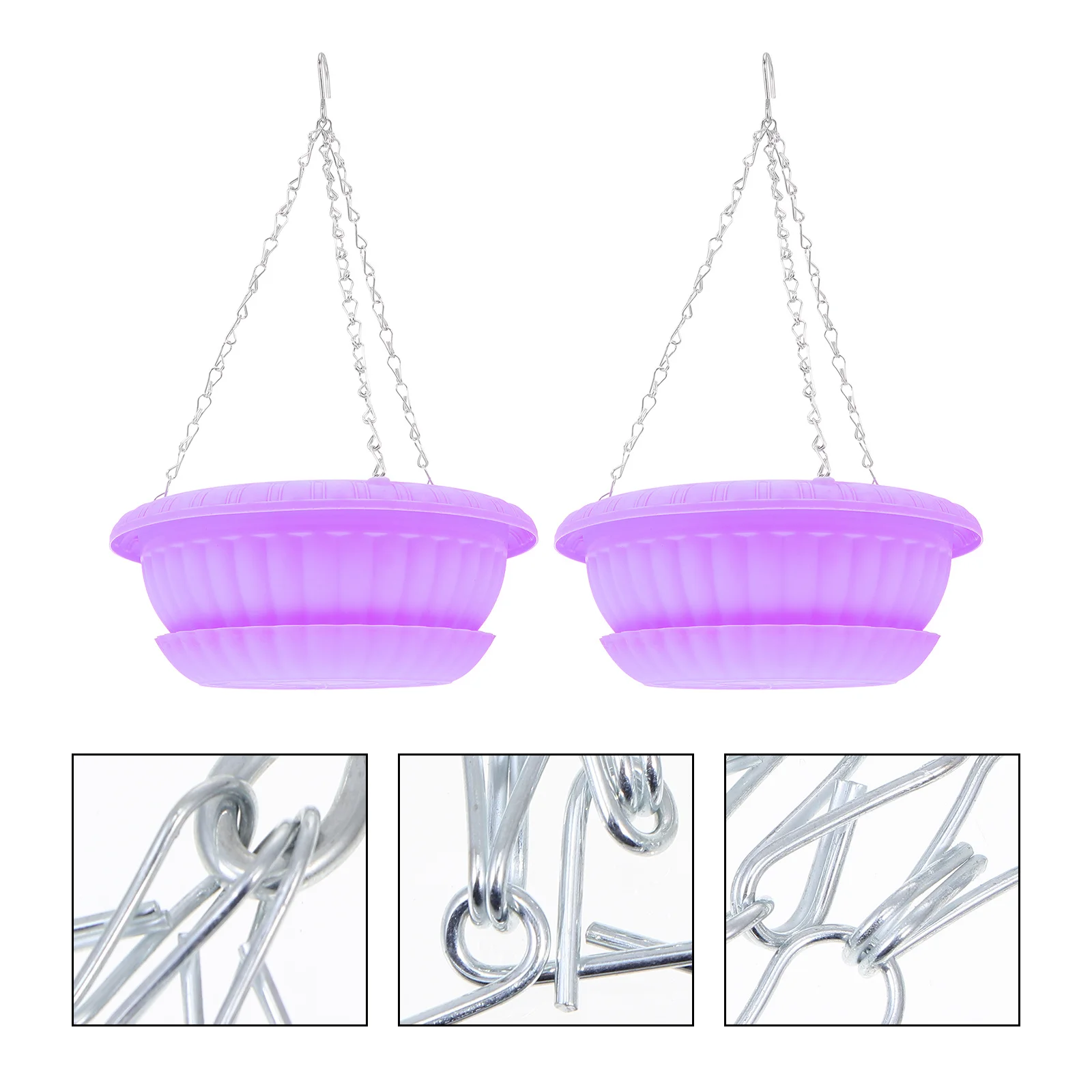 

2Sets Premium Plastic Flowerpot Hanging Flower Holder for Wall Fence Railing Decoration Sturdy Garden Home Office Wedding