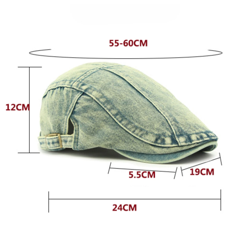 HT4804 Mens Berets Women Spring Summer Autumn Denim Cap Artist Painter Beret Hat Male Female Ivy Flat Cap Adjustable Beret Cap