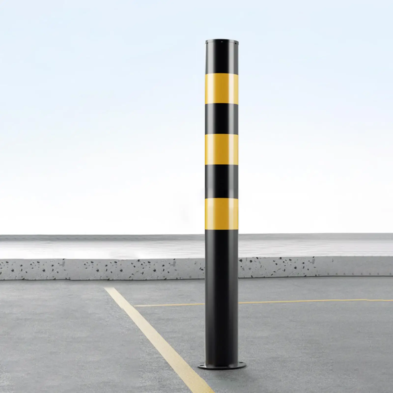 Safe Bollard Post Metal Sturdy Protection Accessory 30' H Parking Bollard for Street lanes Parking Hotels Supermarkets Sidewalks