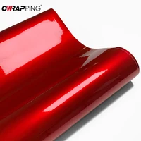 Pegatinas de vinilo rojo brillante para coche, película de envoltura automática sin burbujas, calcomanías de vinilo que cambian de Color, accesorios de películas para cambio de Color de coche