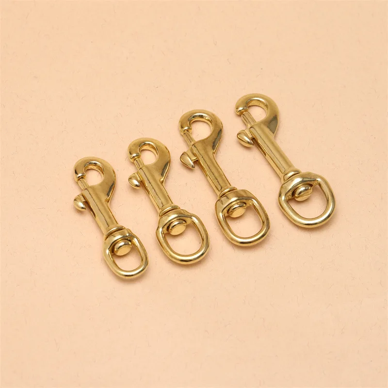 1pcs Solid Brass Swivel Bolt Snap Hook Swivel Eye Trigger Clasps for Leather Craft Bag Pet Dog Rope Leash Clips