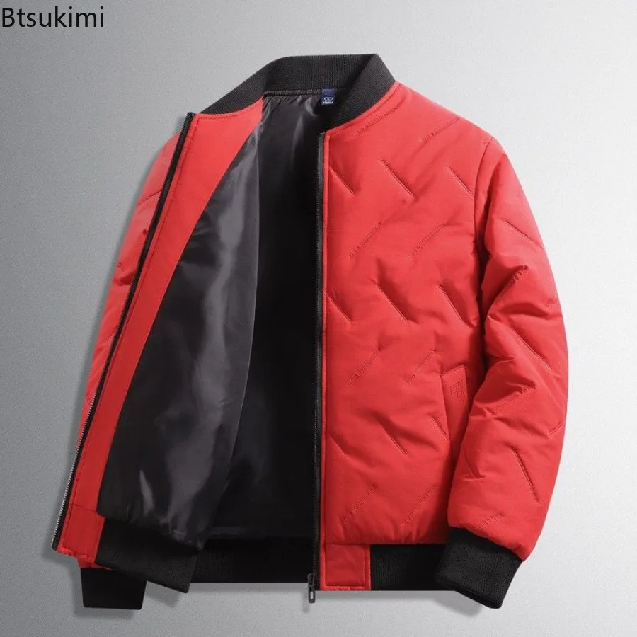 2025 Men's Autumn Winter Fashion Solid Color Thick Warm Cotton-Padded Jacket Coats Casual Loose Comfortable Coats Male  M-5XL