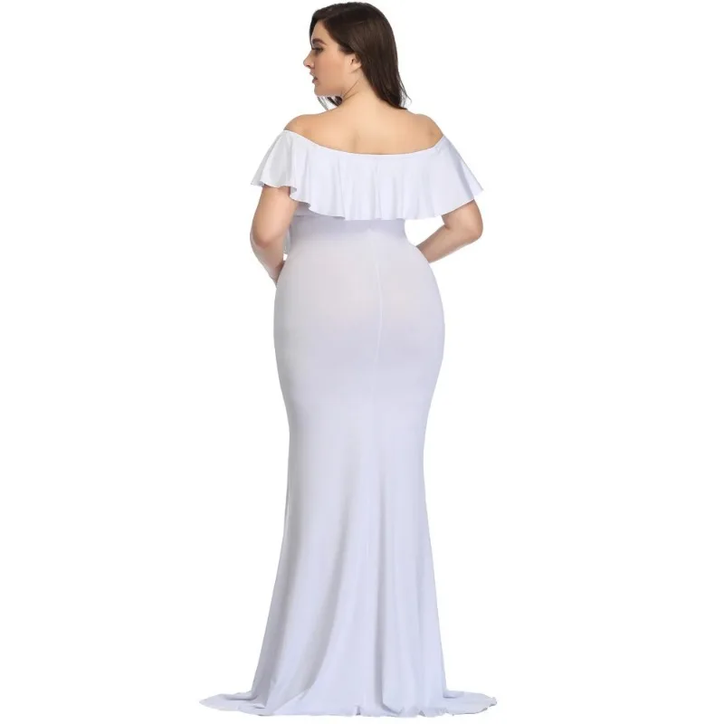 New Maternity Dresses Maternity Photography Props Plus Size Dress Elegant Fancy Cotton Pregnancy Photo Shoot Women Long Dress