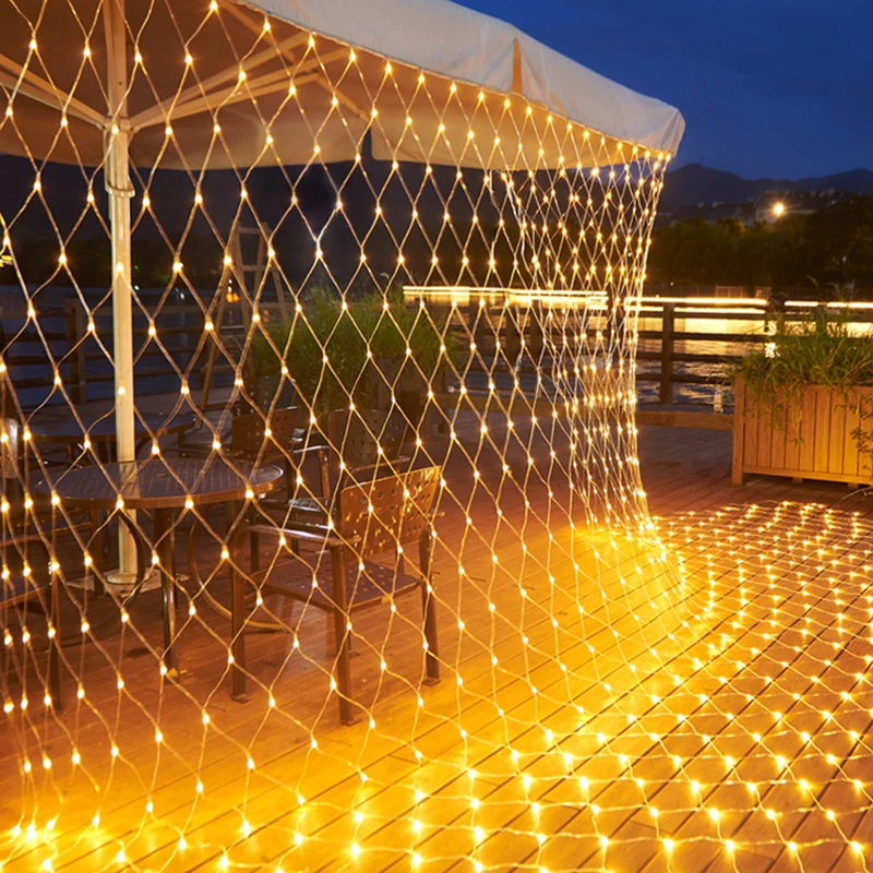 Led Net Mesh Fairy Light 1.5*1.5M 3*2M 6*4M Outdoor Waterproof Curtain String Light Christmas Garland Wedding Party Window Decor image 3