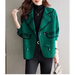 High-End Double-Sided Woolen Solid Color Coat Ladies' Autumn Winter 2024 New Thick Fashion Western-Style Coat Comfortable Coat