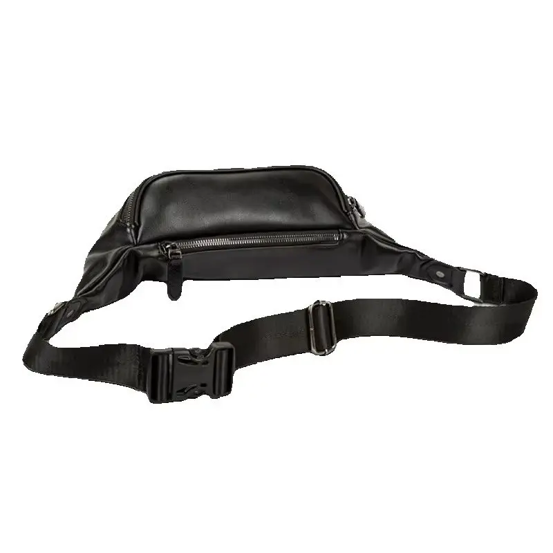 Men's Fashion PU Chest Bag Waterproof Large Capacity Outdoor Shoulder Waist Pack for Sports Travel