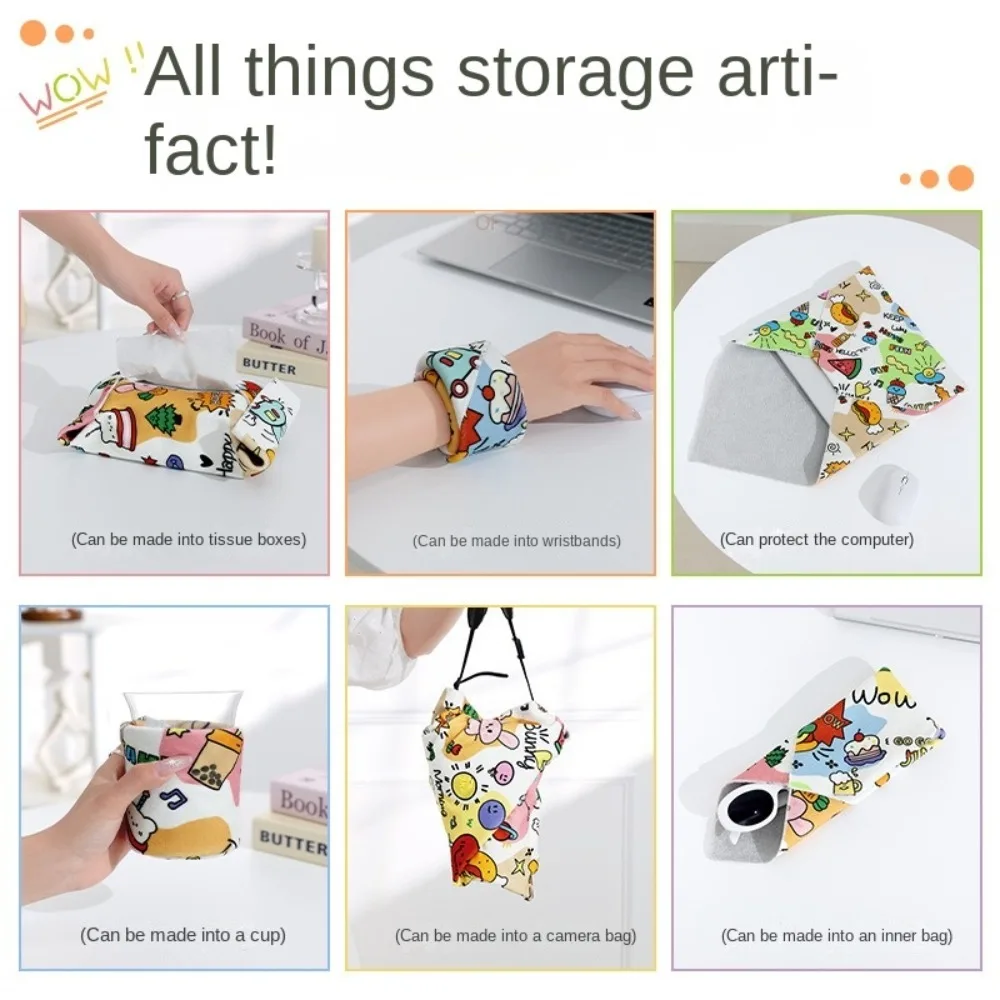 New New Hundred Sticker Cloth Self-adhesive Silent Camera Lens Organizer Cute Square Protection Bag Laptop Bag