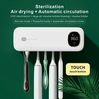 UVC Toothbrush Sterilizer With LED Display Rechargeable Fast Drying Wall-mounted Razor Storage Tooth Brush Holder For Bathroom