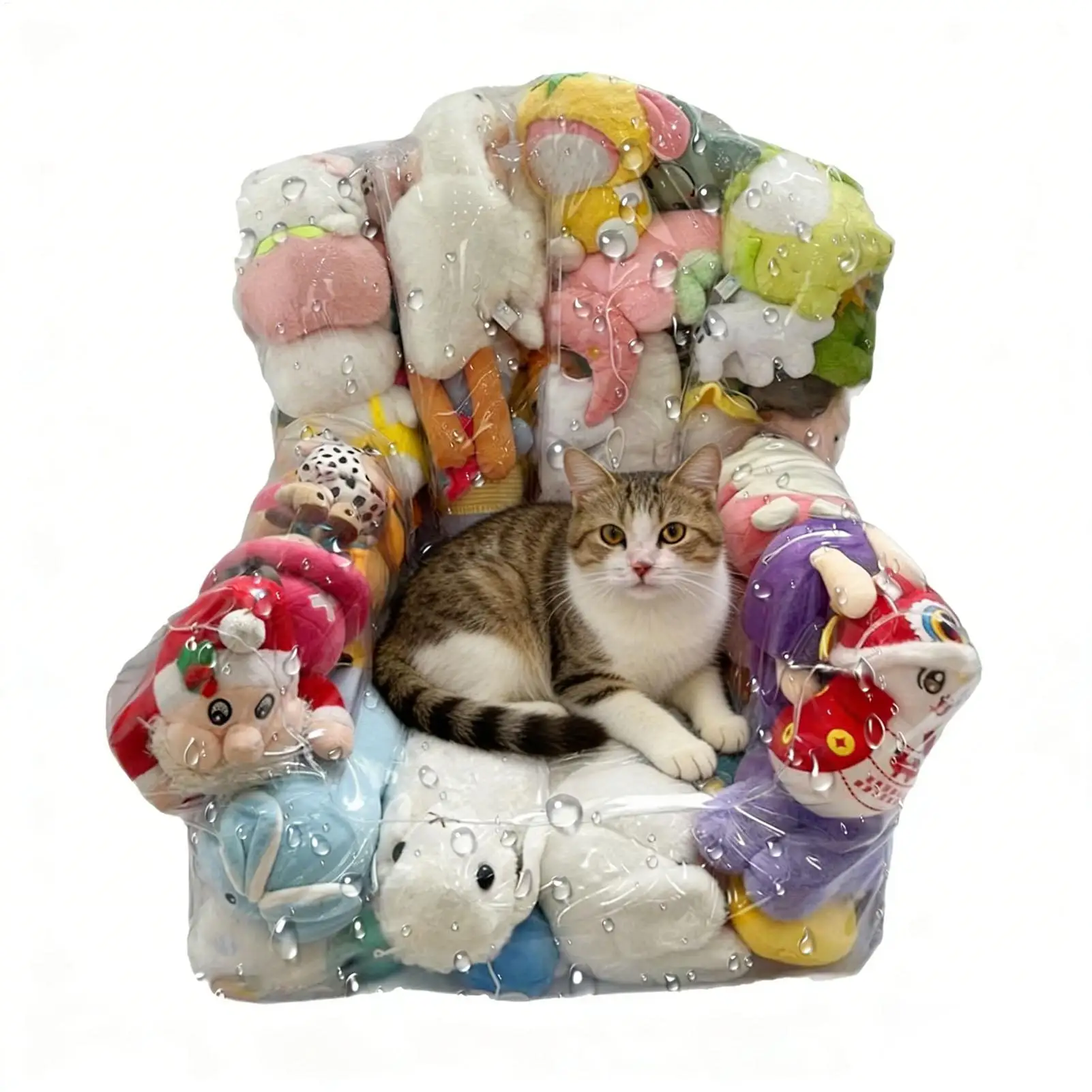 Clear Stuffed Animal Bean Bag Chair Cover Stuffable Chair Sleeve PVC Waterproof Plush Toy Organizer Pouch For Kids Home Bedroom