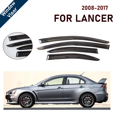 Window Visor for Lancer 2008-2017 Sedan (Not Suitable for Sportback)| 4pcs Rain Guard Wind Deflector| Car Weather Shield