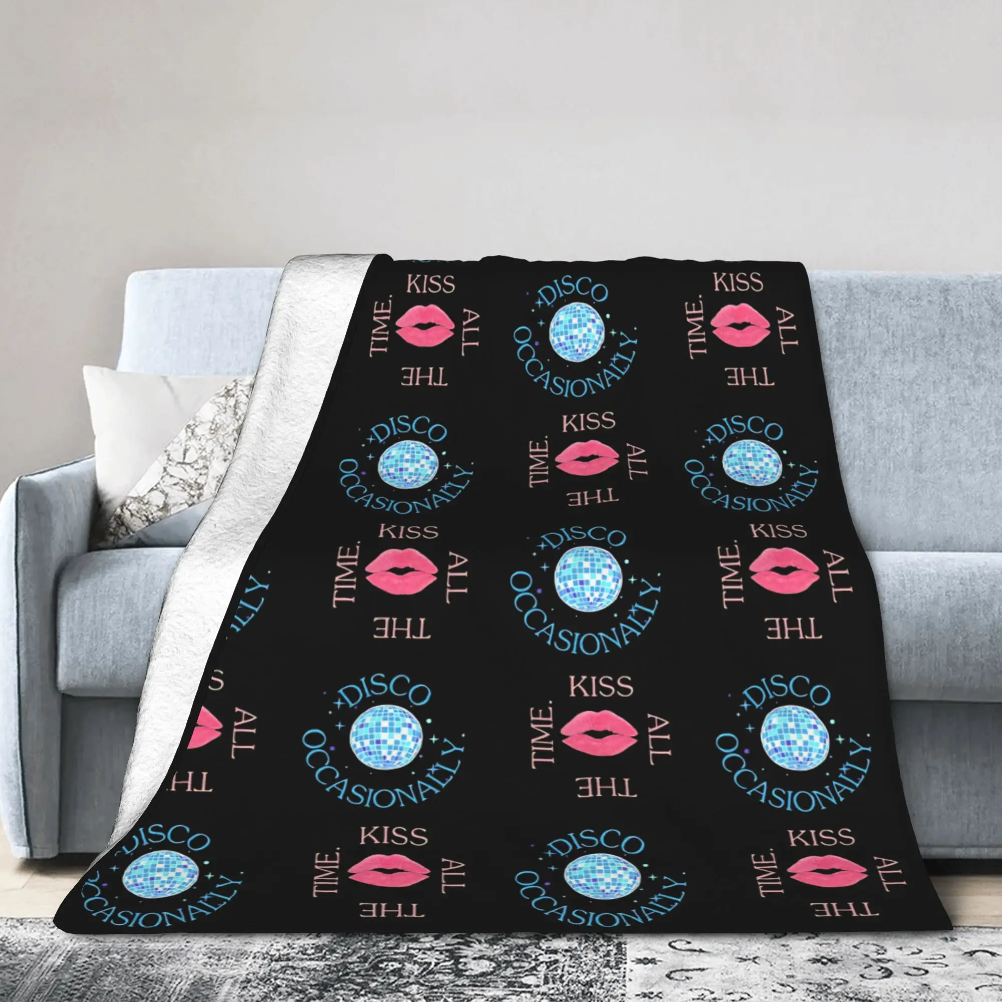 Kiss All The Time Blanket Fleece Air Conditioning Harrys Music Styles Multi-function Throw Blankets for Car Plush Thin Quilt