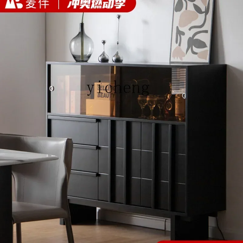 

Solid Wood Sideboard Integrated Wall Modern Minimalist Retro Living Room Locker