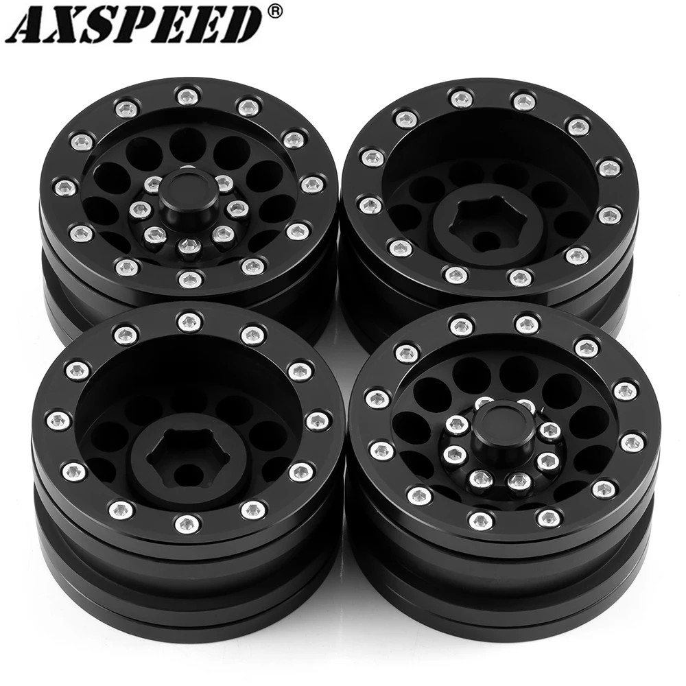 

AXSPEED 4 шт. металлическая 1,9-дюймовая ступица обода колеса с бисером для 1/10 осевых SCX10 TRX4 TRX6 D90 D110 RC Rock Crawlers Cars