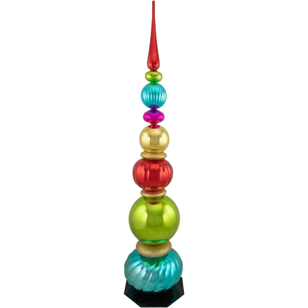 Ball Finial Tower Commercial Christmas Decoration - 4.5' - Multicolor