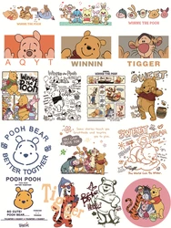 New Pooh Bear Iron on patches Winnie the Pooh DIY Sewing for children printing for clothes vinyl stickers