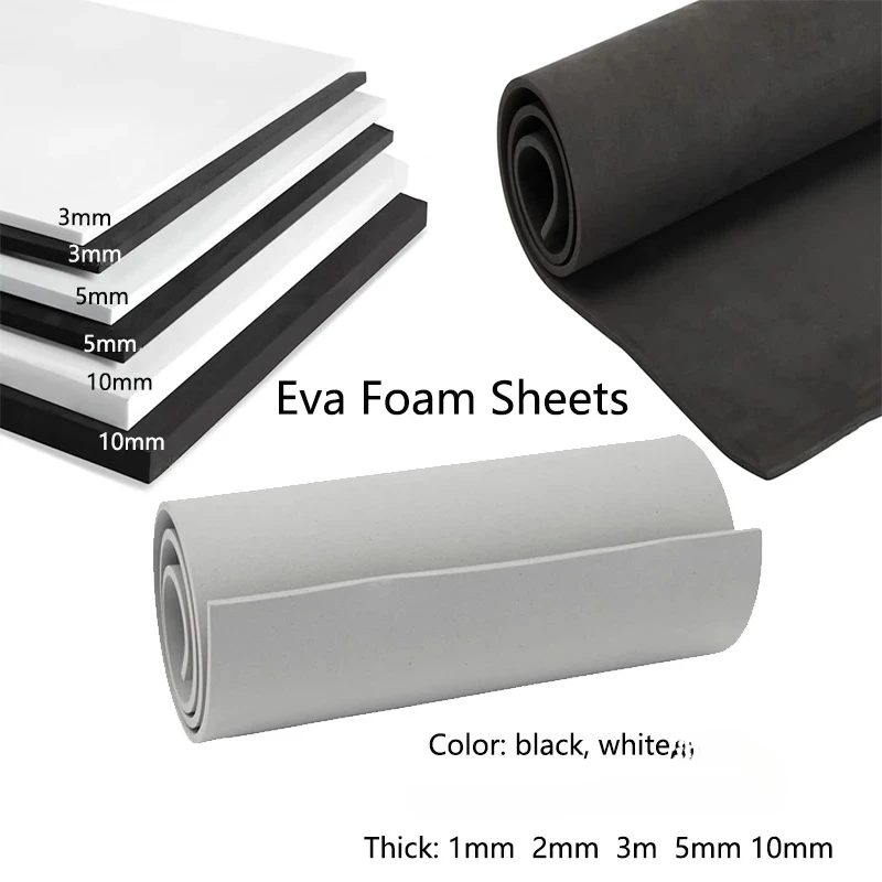 Black,White Eva foam sheets , Craft eva sheets, Easy to cut , Punch sheet , Handmade patelay material