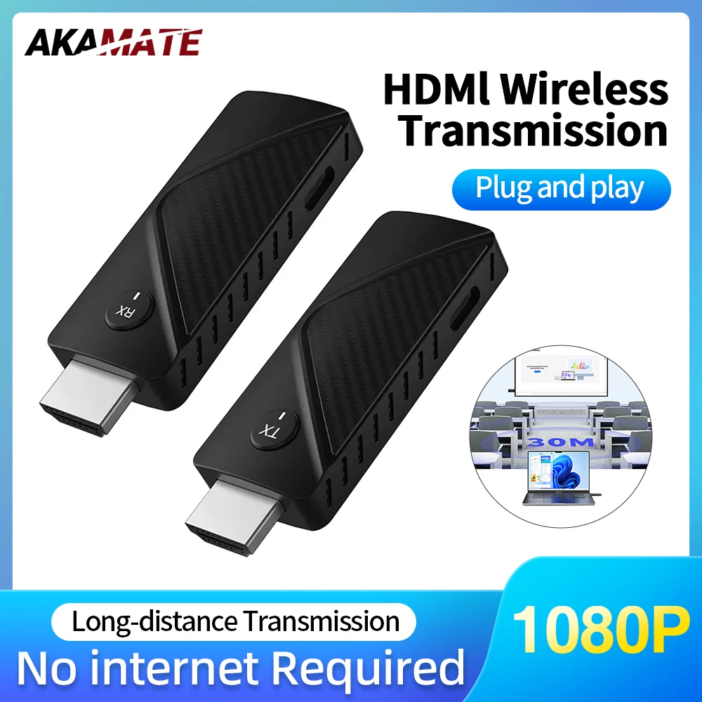 

Wireless HDMI Transmitter and Receiver 1080P Meeting Bluetooth Transmitter Audio Adapter for Laptop TV Projector Monitor Camera